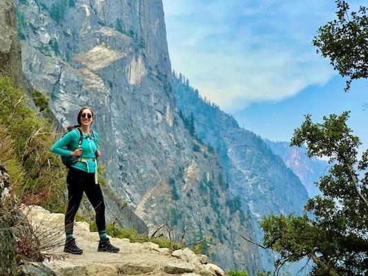 Abbey on a hiking trip.